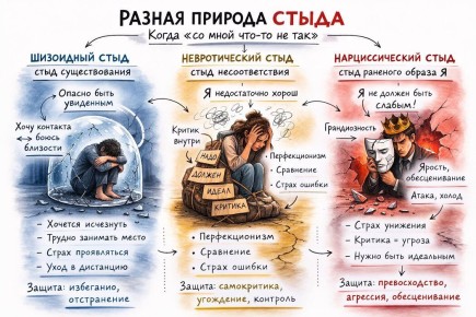 Три лица стыда: шизоидный, невротический и нарциссический