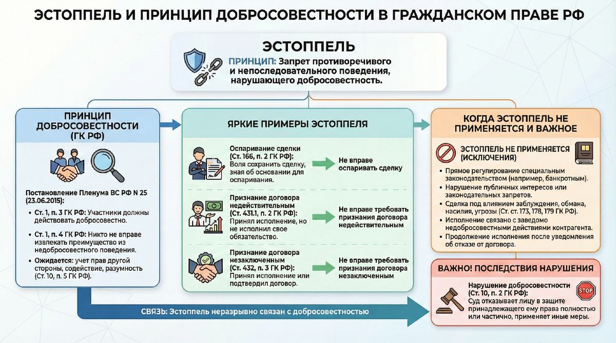 Эстоппель и добросовестность в гражданском праве РФ